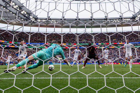 goalkeeper Martin Dubravka of Slovakia saves a shot in