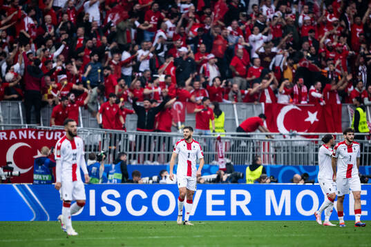 Lasha Dvali of Georgia looks dejected
