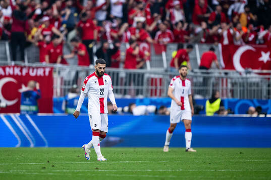 Georges Mikautadze of Georgia looks dejected