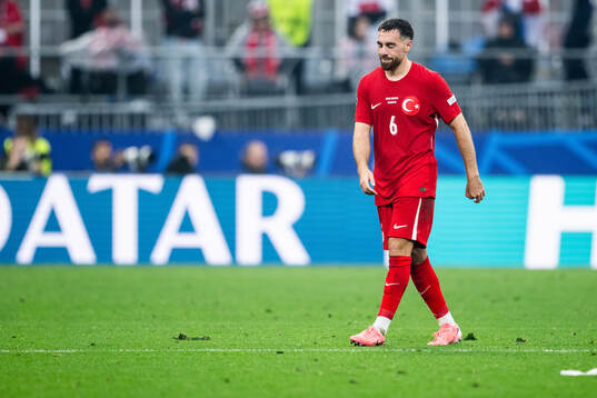 Orkun Kökcu of Türkiye looks dejected at half time of the