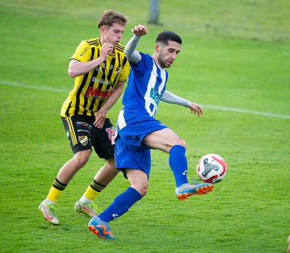 IFK Hässleholms Harry Thomasson i matchen i div 2 mellan