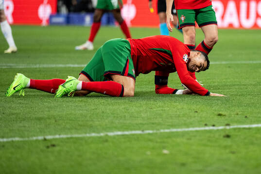 Cristiano Ronaldo of Portugal reacts