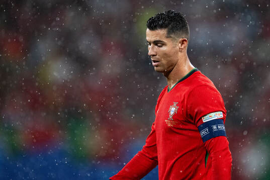 Cristiano Ronaldo of Portugal looks dejected