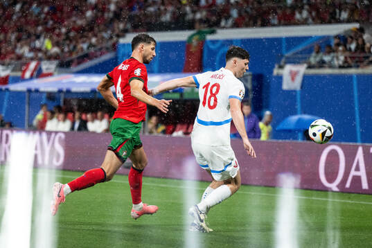 Ruben Dias of Portugal and Ladislav Krejci of Czech Republic