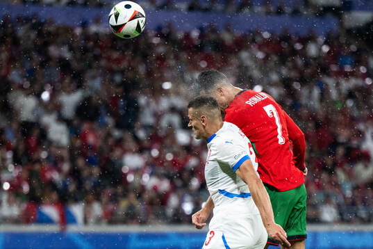 Tomas Holes of Czech Republic and Cristiano Ronaldo of