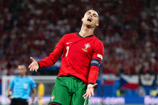 Cristiano Ronaldo of Portugal reacts