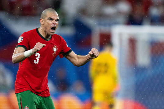Pepe of Portugal celebrates