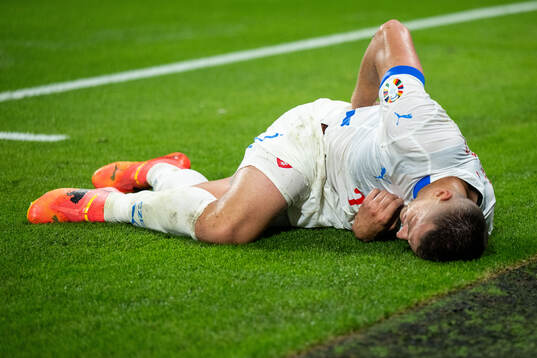 Tomas Holes of Czech Republic in pain