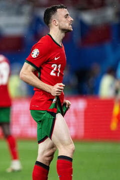 Diogo Jota of Portugal reacts