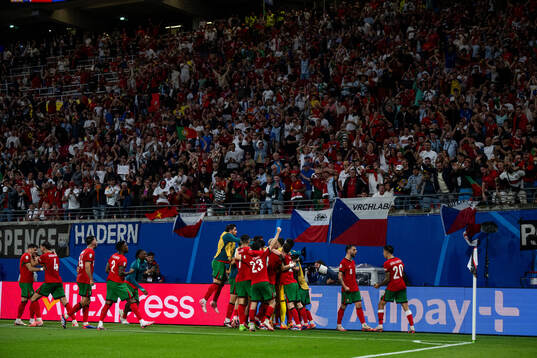 Players of Portugal celebrates with Francisco Conceicao