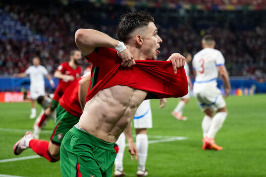 Francisco Conceicao of Portugal celebrates