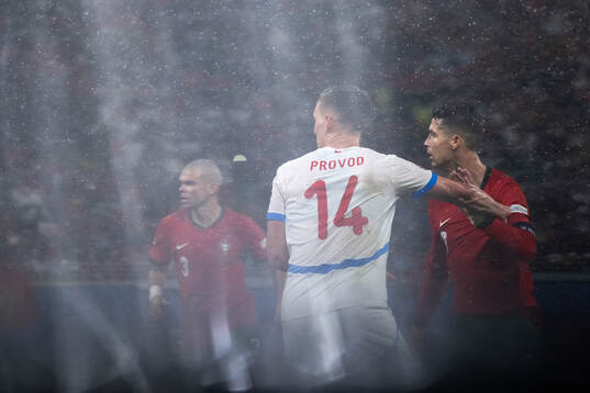 Lukas Provod of Czech Republic and Cristiano Ronaldo of