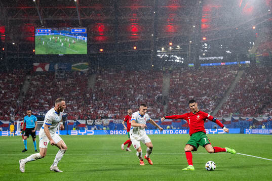 Tomas Holes of Czech Republic and Cristiano Ronaldo of