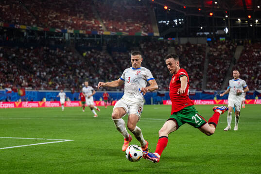 Tomas Holes of Czech Republic and Diogo Jota of Portugal