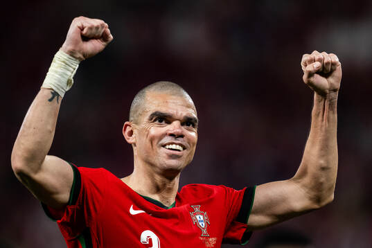 Pepe of Portugal celebrates