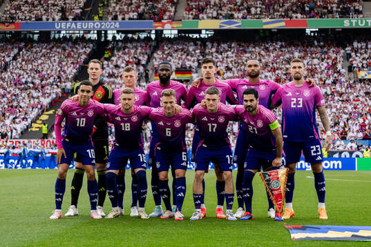 The starting eleven of Germany pose for a team photo