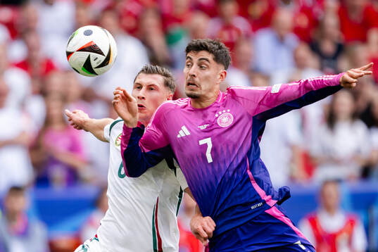 Adam Nagy of Hungary and Kai Havertz of Germany