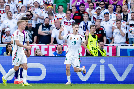 Roland Sallai of Hungary reacts