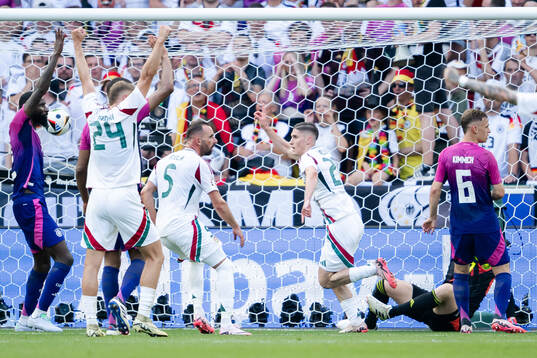 Roland Sallai of Hungary celebrates
