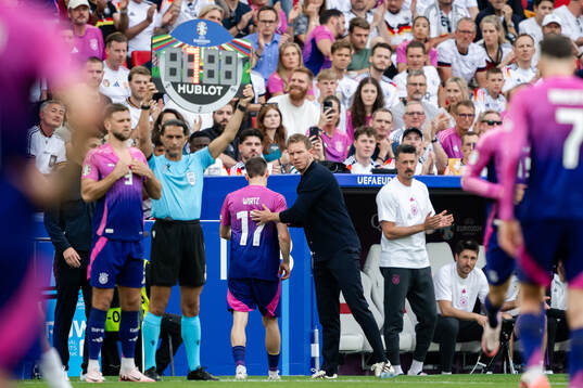 Florian Wirtz and Head coach Julian Nagelsmann of Germany