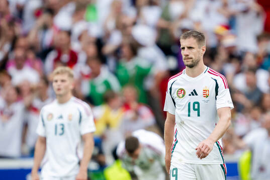 Barnabas Varga of Hungary looks dejected