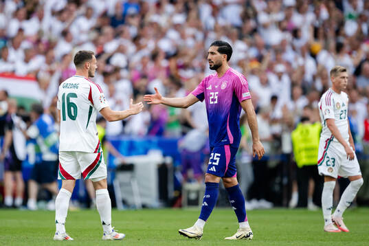 Daniel Gazdag of Hungary and Emre Can of Germany