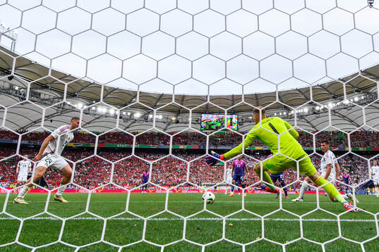 goalkeeper Peter Gulacsi of Hungary lets in 2-0 by Ilkay