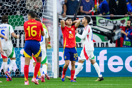 Pedri of Spain looks dejected