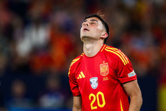 Pedri of Spain looks dejected