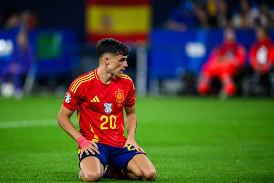 Pedri of Spain looks dejected