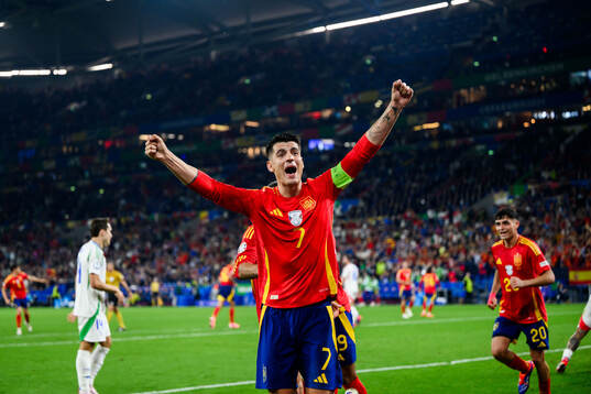 Alvaro Morata of Spain celebrates