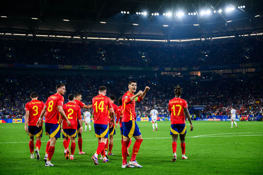 Alvaro Morata of Spain celebrates