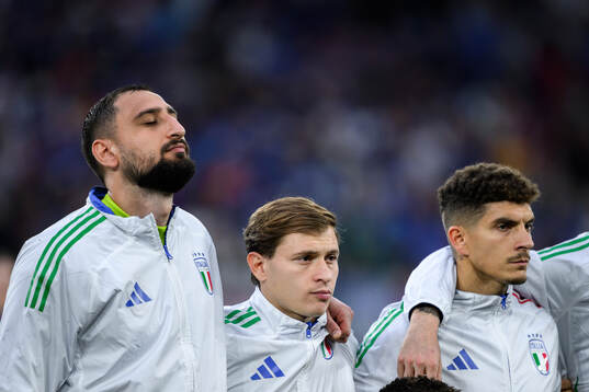 goalkeeper Gianluigi Donnarumma, Nicolo Barella and