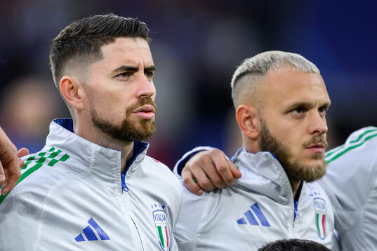Jorginho and Federico di Marco of Italy