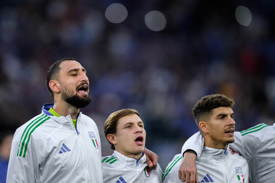 goalkeeper Gianluigi Donnarumma, Nicolo Barella and