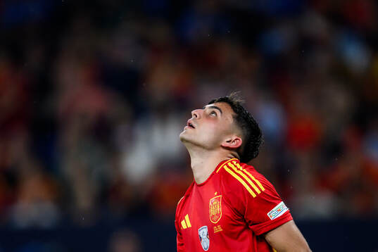 Pedri of Spain looks dejected
