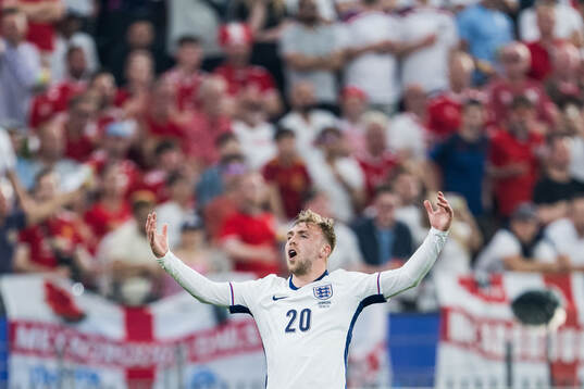 Jarrod Bowen of England reacts