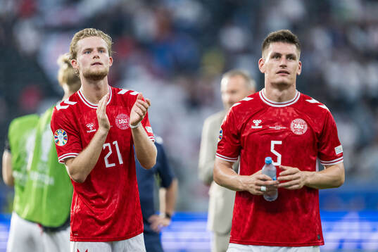 Morten Hjulmand and Joakim Mæhle of Denmark