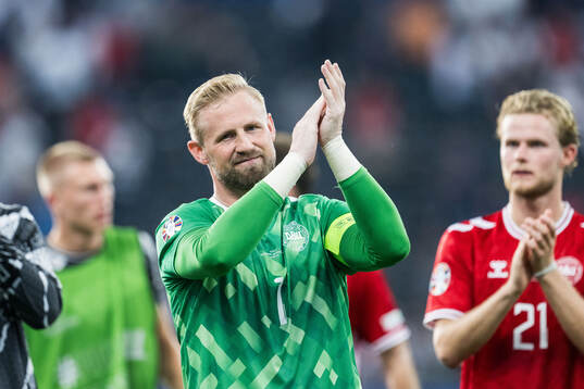 Goalkeeper Kasper Schmeichel of Denmark