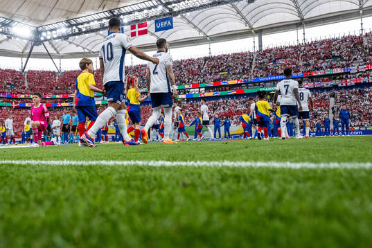 Jude Bellingham of England enters the pitch