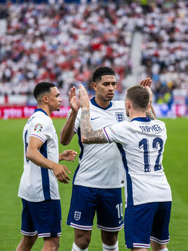 Trent Alexander-Arnold, Jude Bellingham and Kieran Trippier