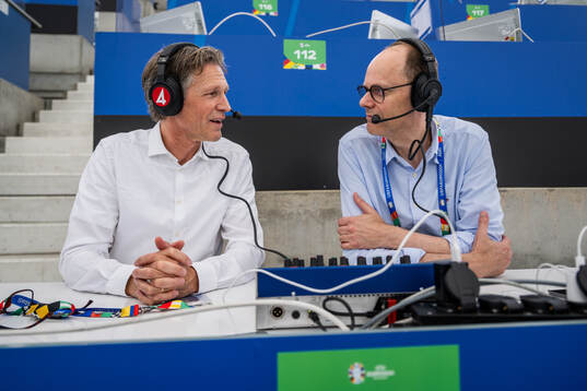 Jens Fjellström and Lasse Granqvist, commentators of