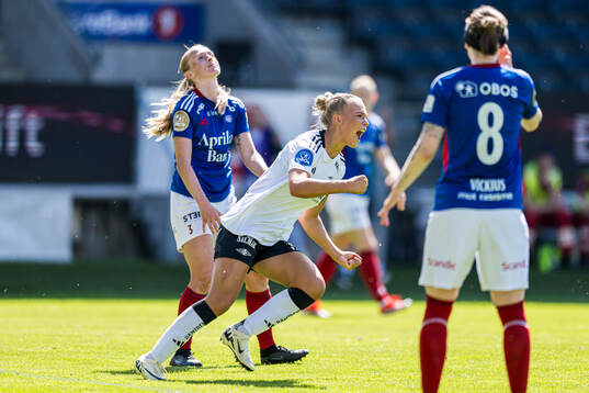 Frøya Brennskag-Dorsin of Rosenborg celebrates