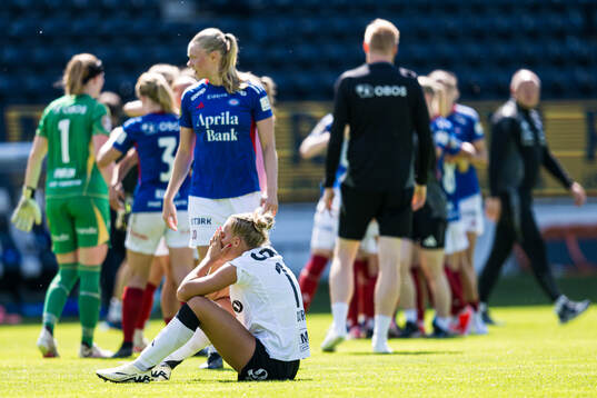 Frøya Brennskag-Dorsin of Rosenborg looks dejected
