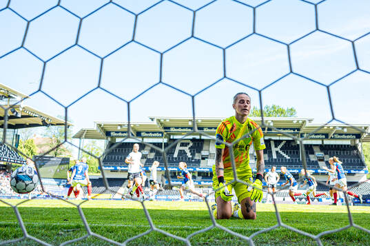 Rugile Rulyte of Rosenborg looks dejected