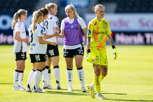 Rugile Rulyte of Rosenborg looks dejected