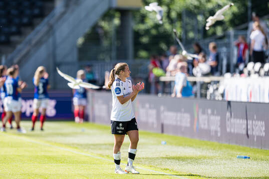 Cesilie Andreassen of Rosenborg looks dejected