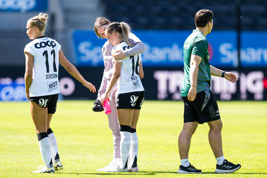 Ine Berre of Rosenborg looks dejected