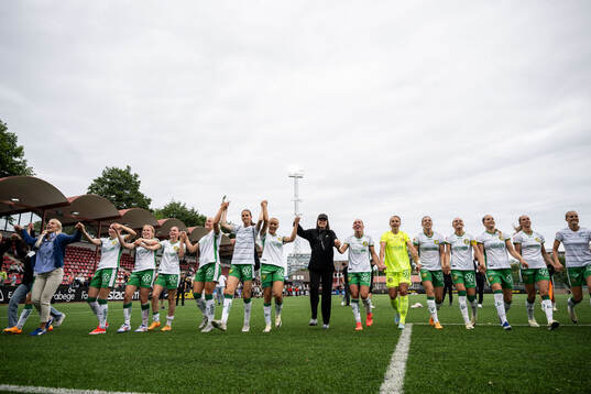 Hammarbys spelare jublar