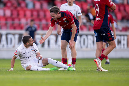 Helsingborgs Arian Kabashi och Östers Daniel Ljung